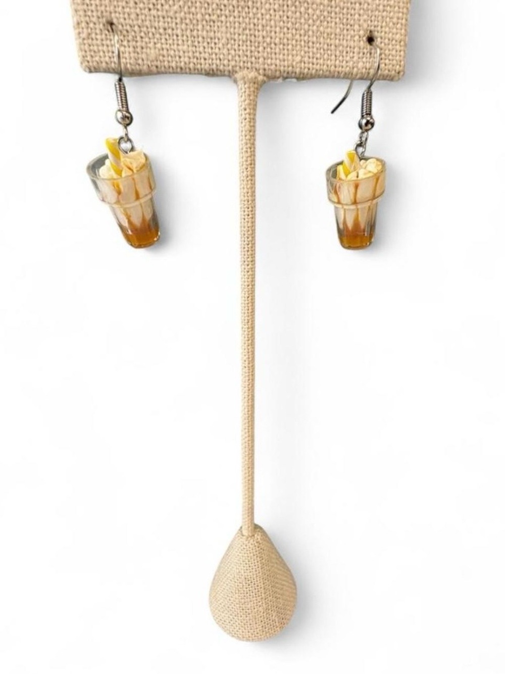 Caramel Swirl Milkshake Dangle Earrings